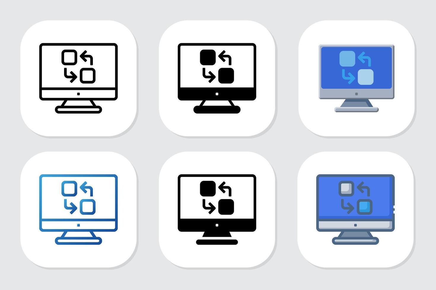 change icons with various design styles vector