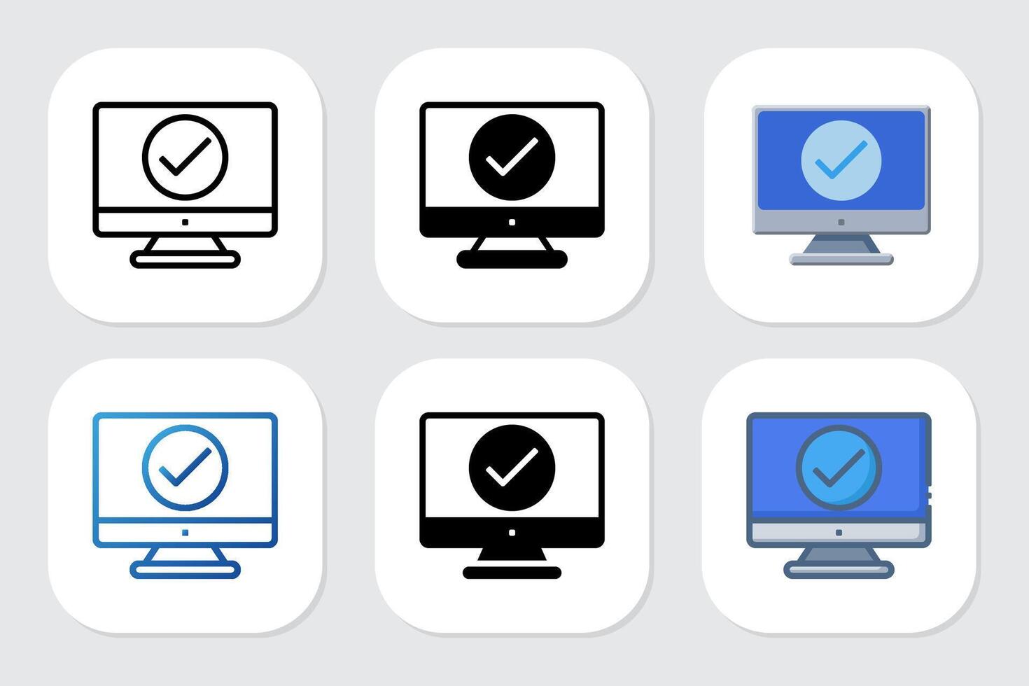 check icon with various design styles vector
