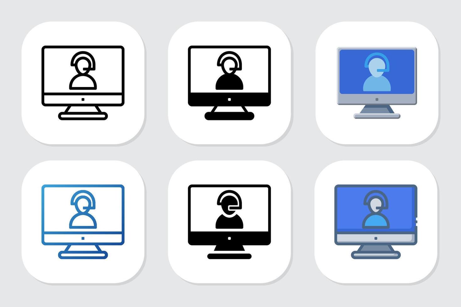 call center icons with various design styles vector
