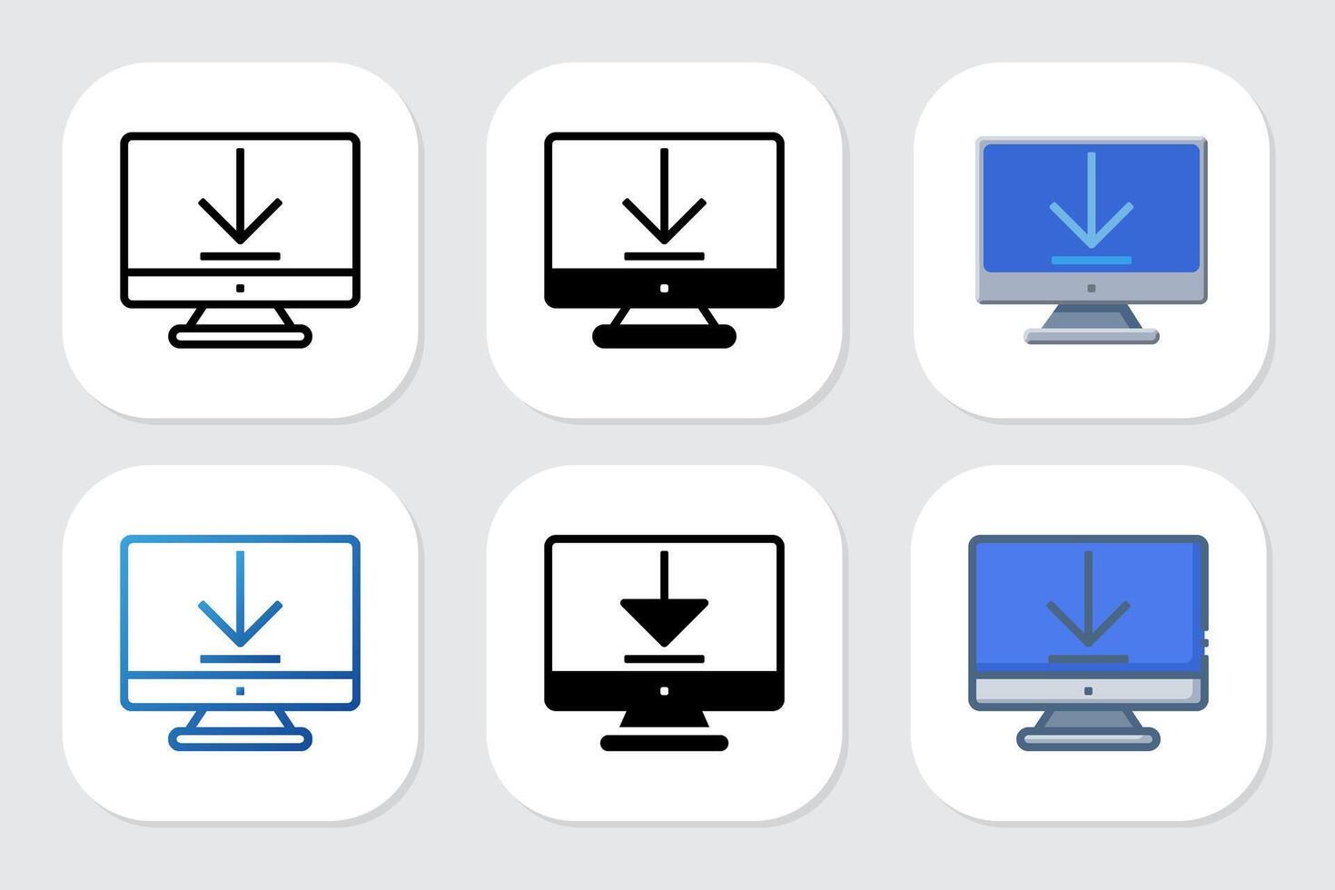 download icon with various design style vector