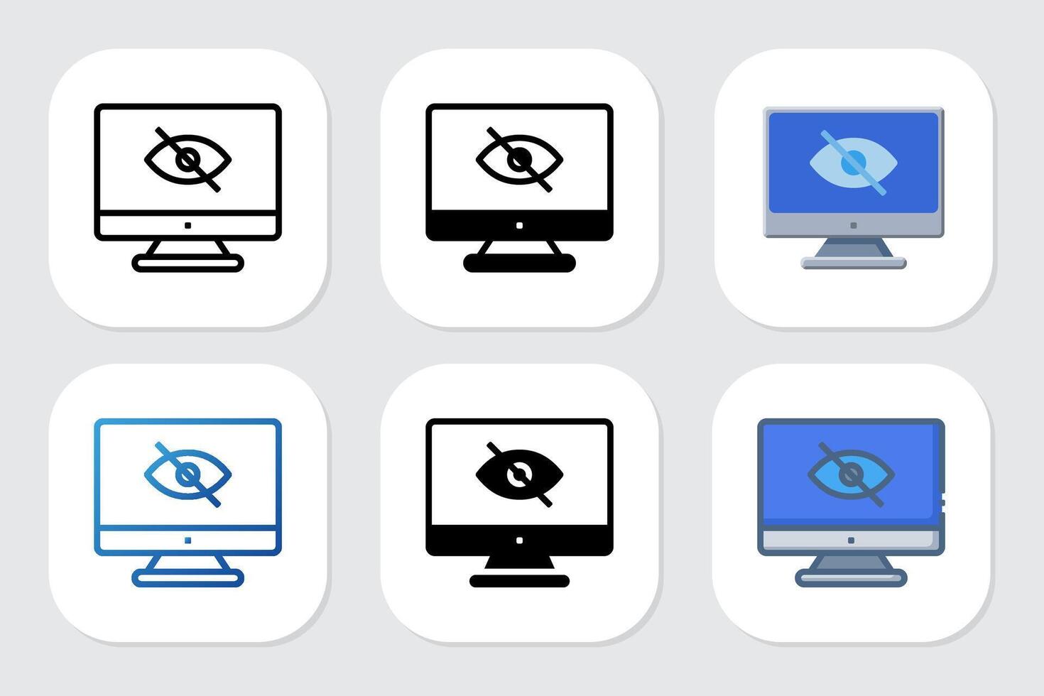 eye cross icons with various design styles vector