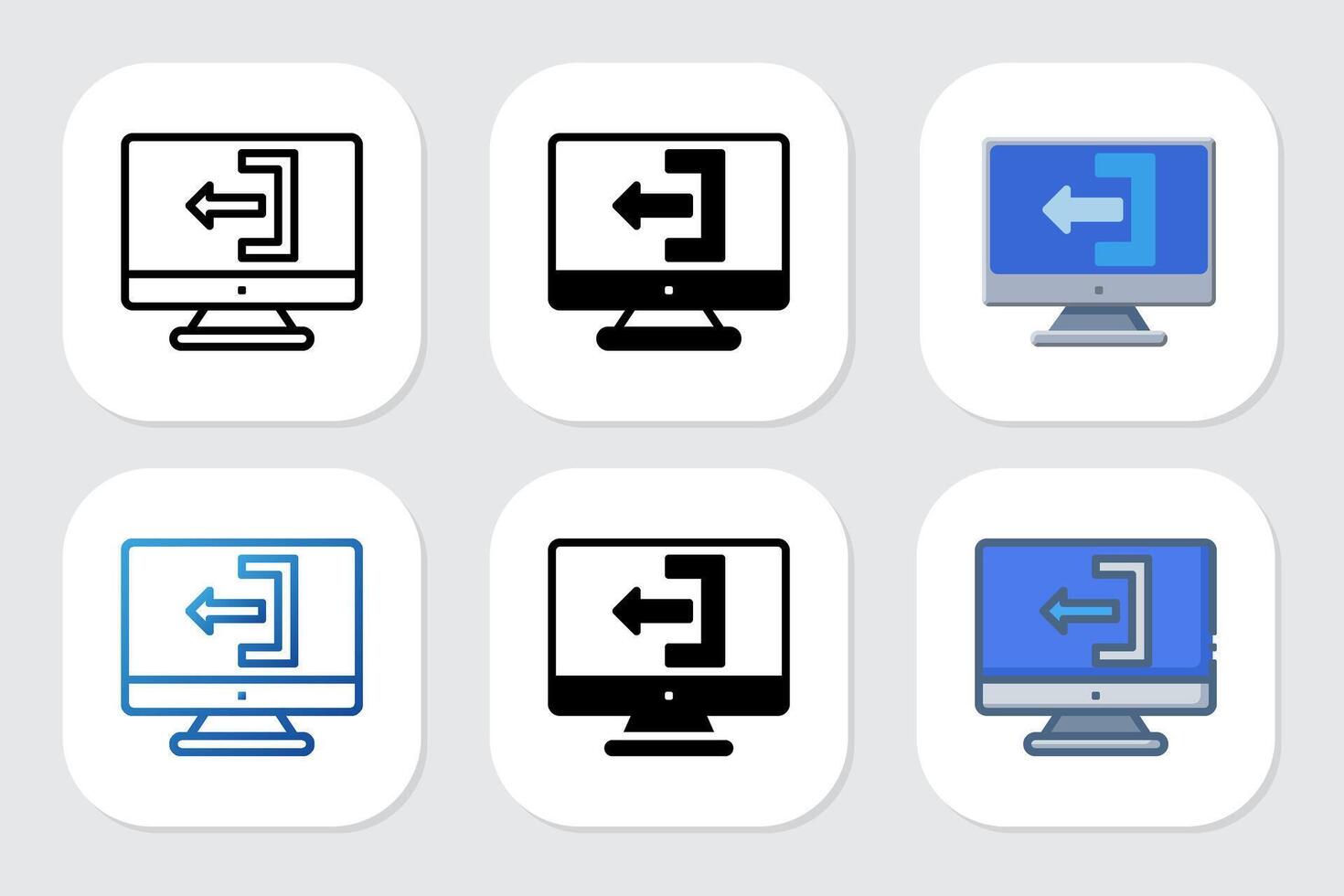 logout icon with various design styles vector