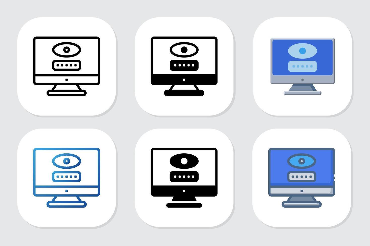 show password icons with various design styles vector