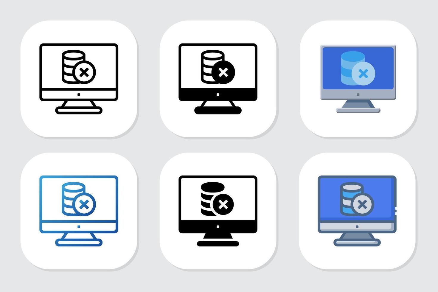 no database icons with various design styles vector