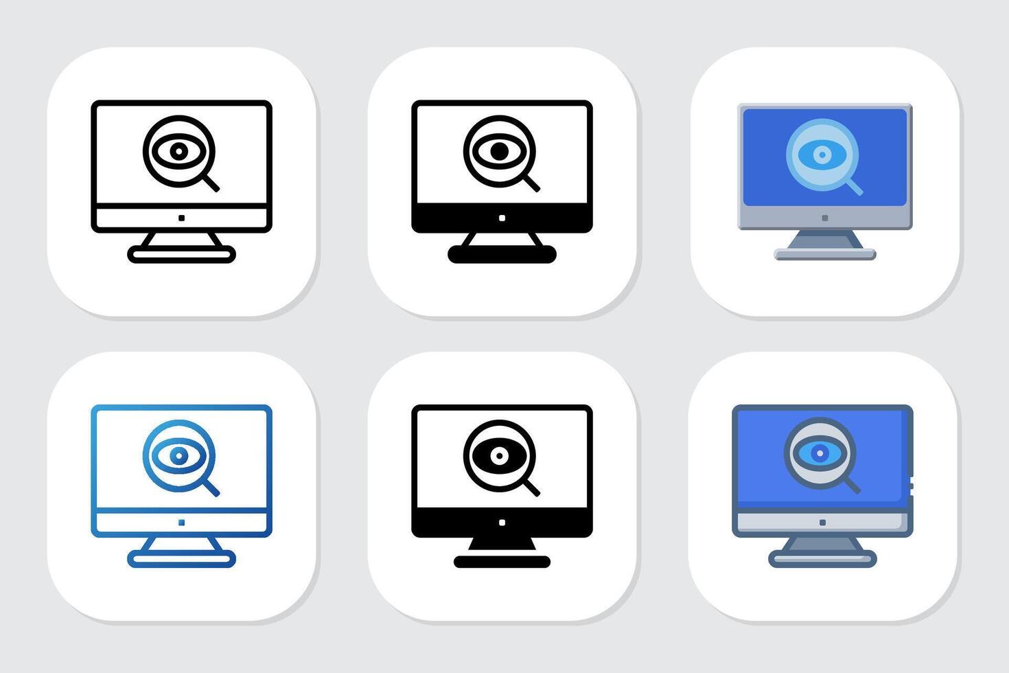overview icons with various design styles vector