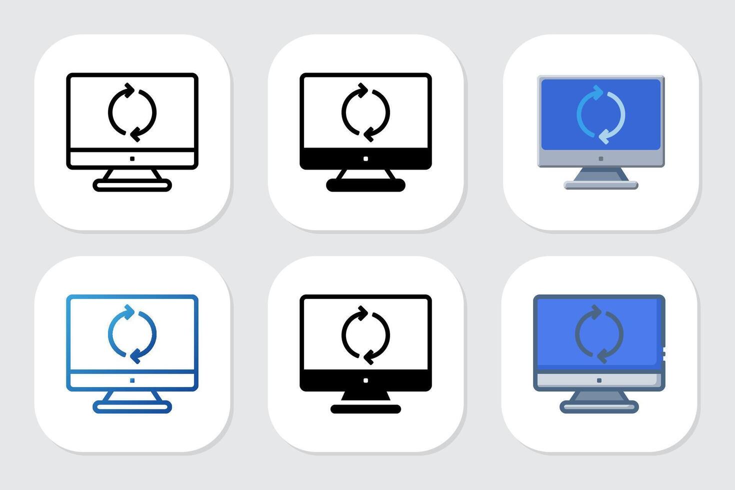 refresh icon with various design styles vector