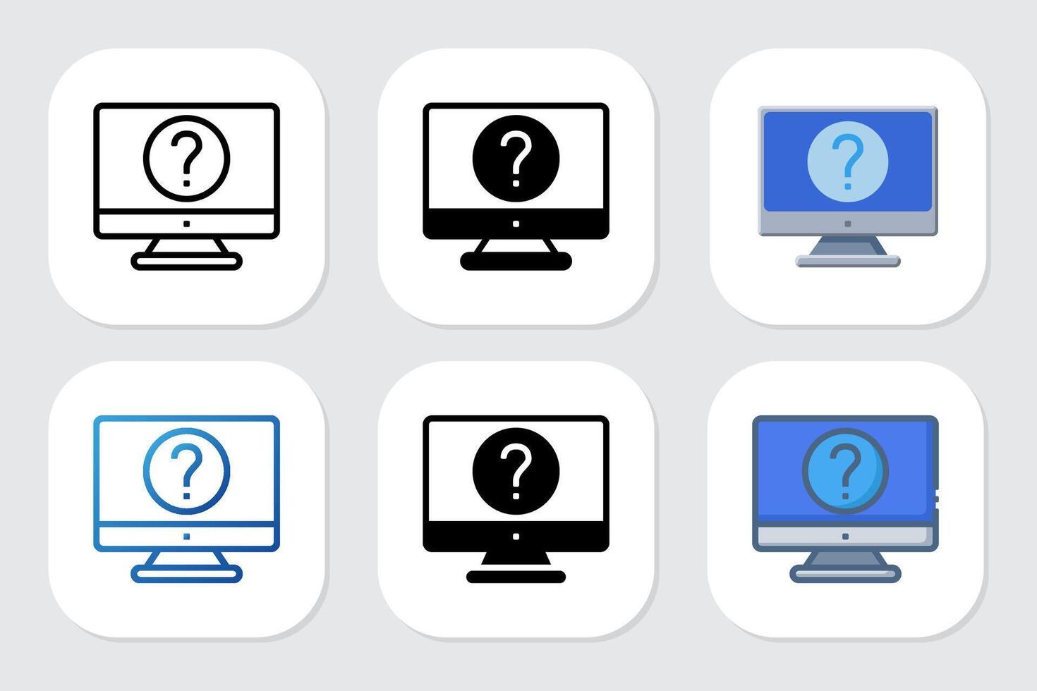 question icon with various design styles vector