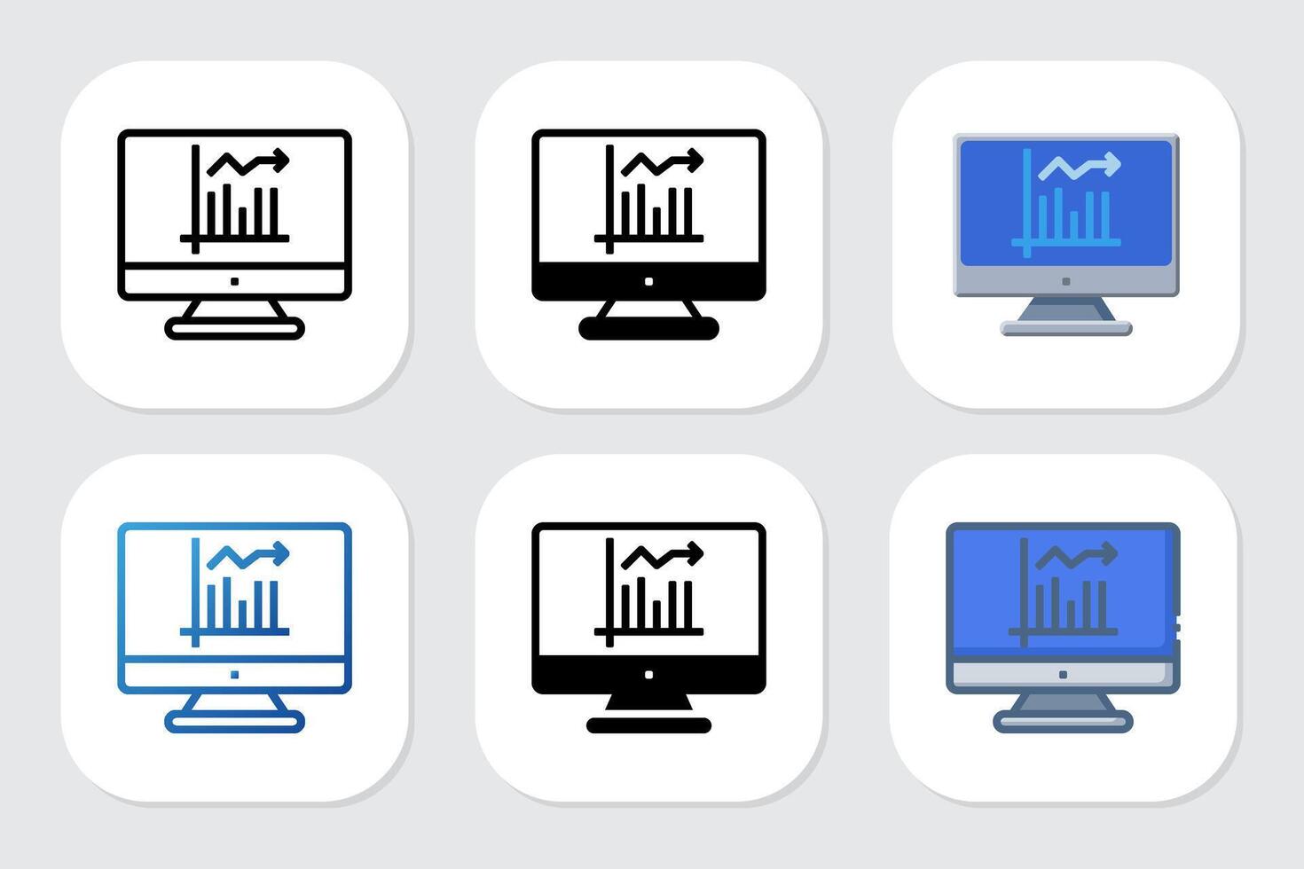 chart icon with various design styles vector