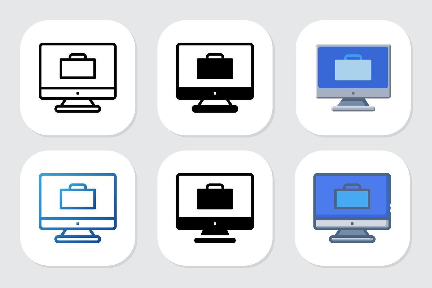 briefcase icon with various design styles vector