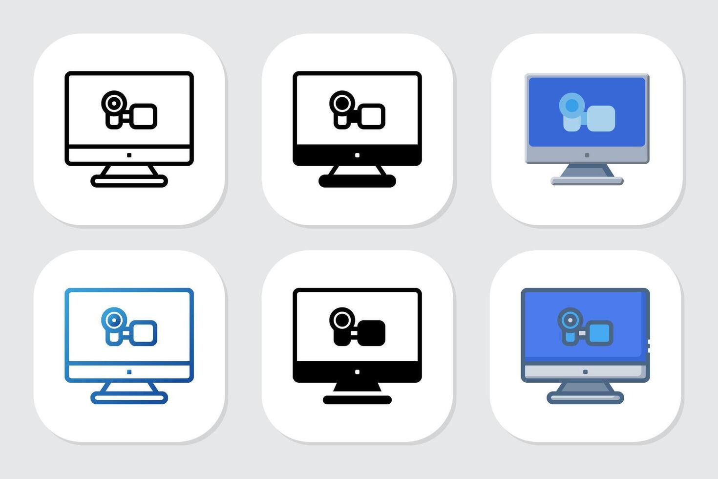 recorder icons with various design styles vector