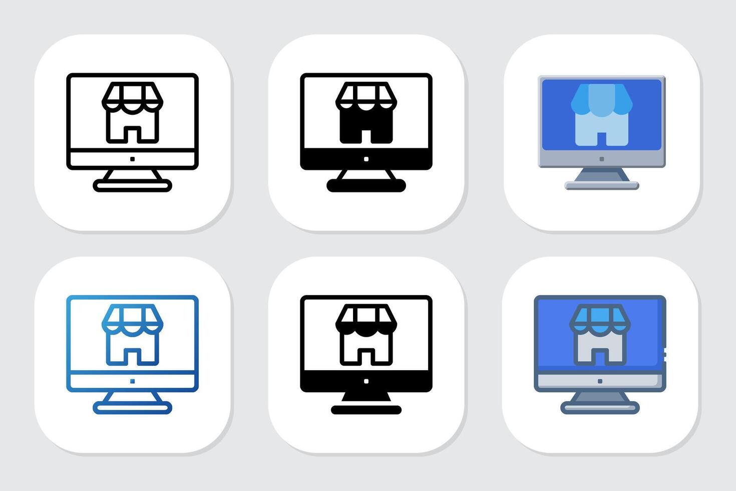 stores icons with various design styles vector