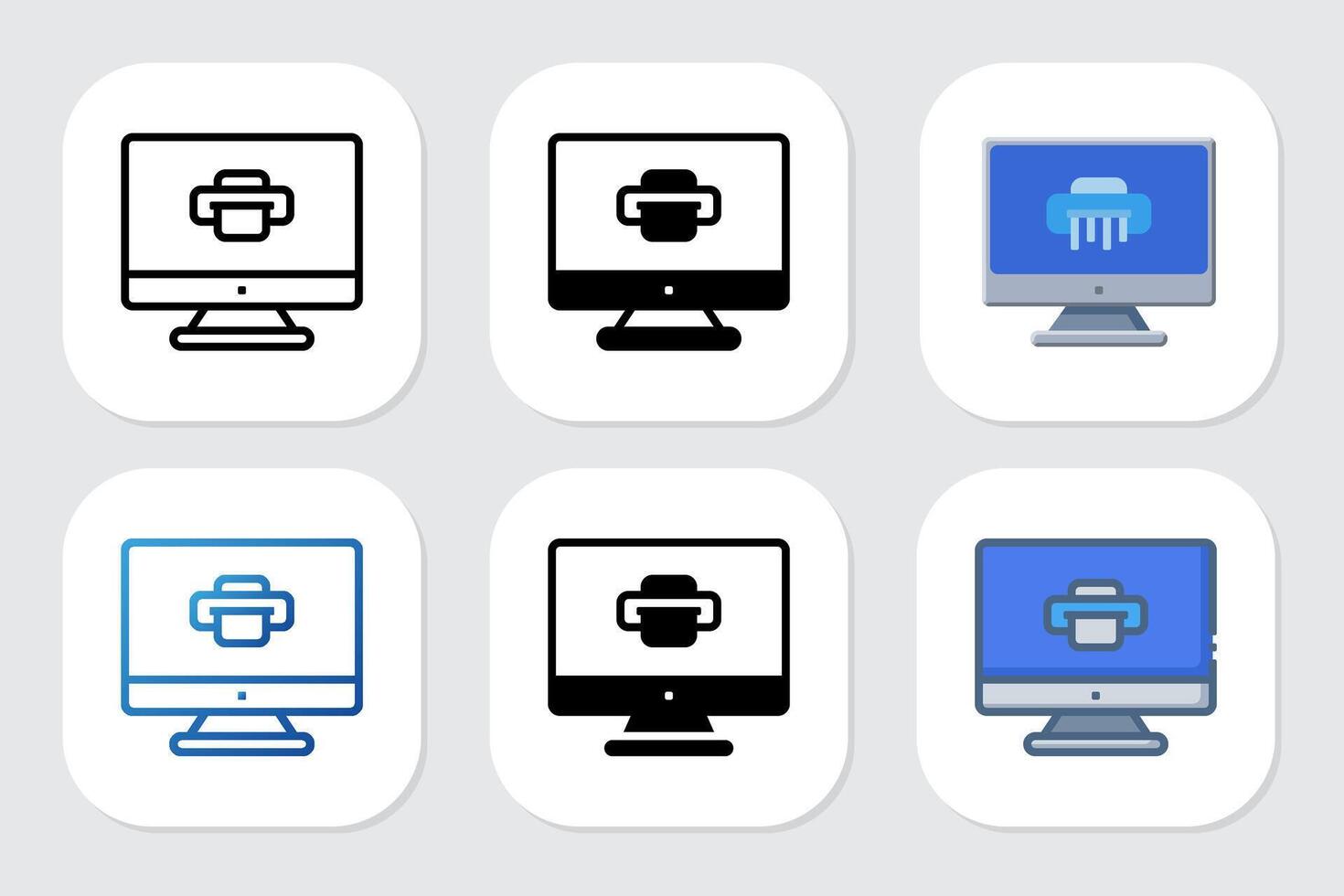 print icon with various design styles vector