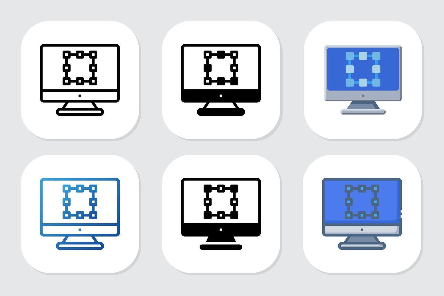 object icons with various design styles vector