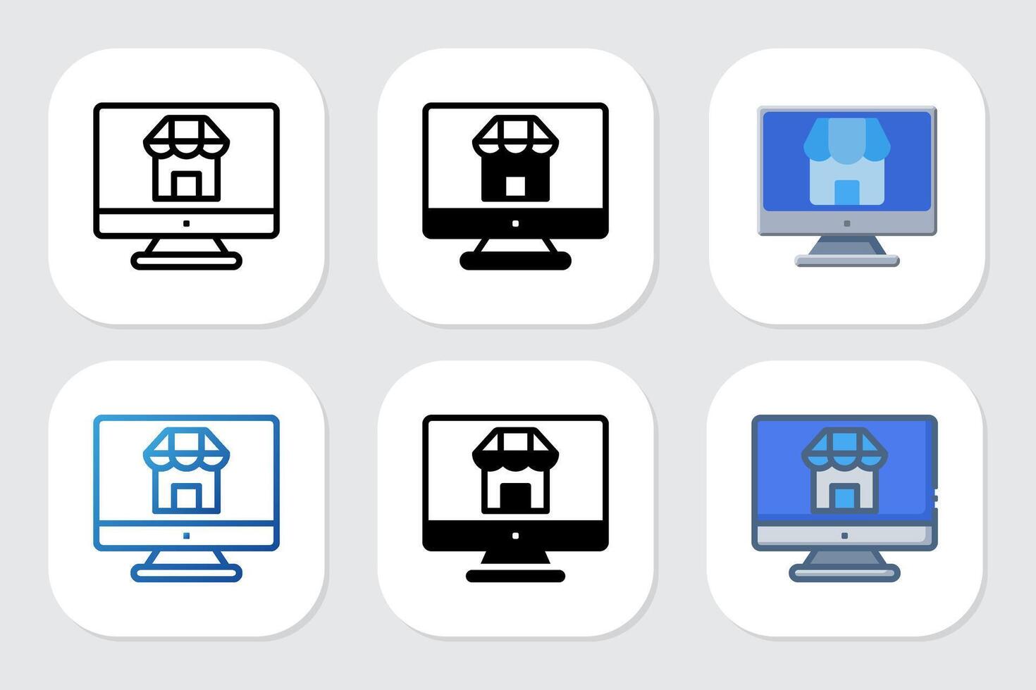store icon with various design styles vector