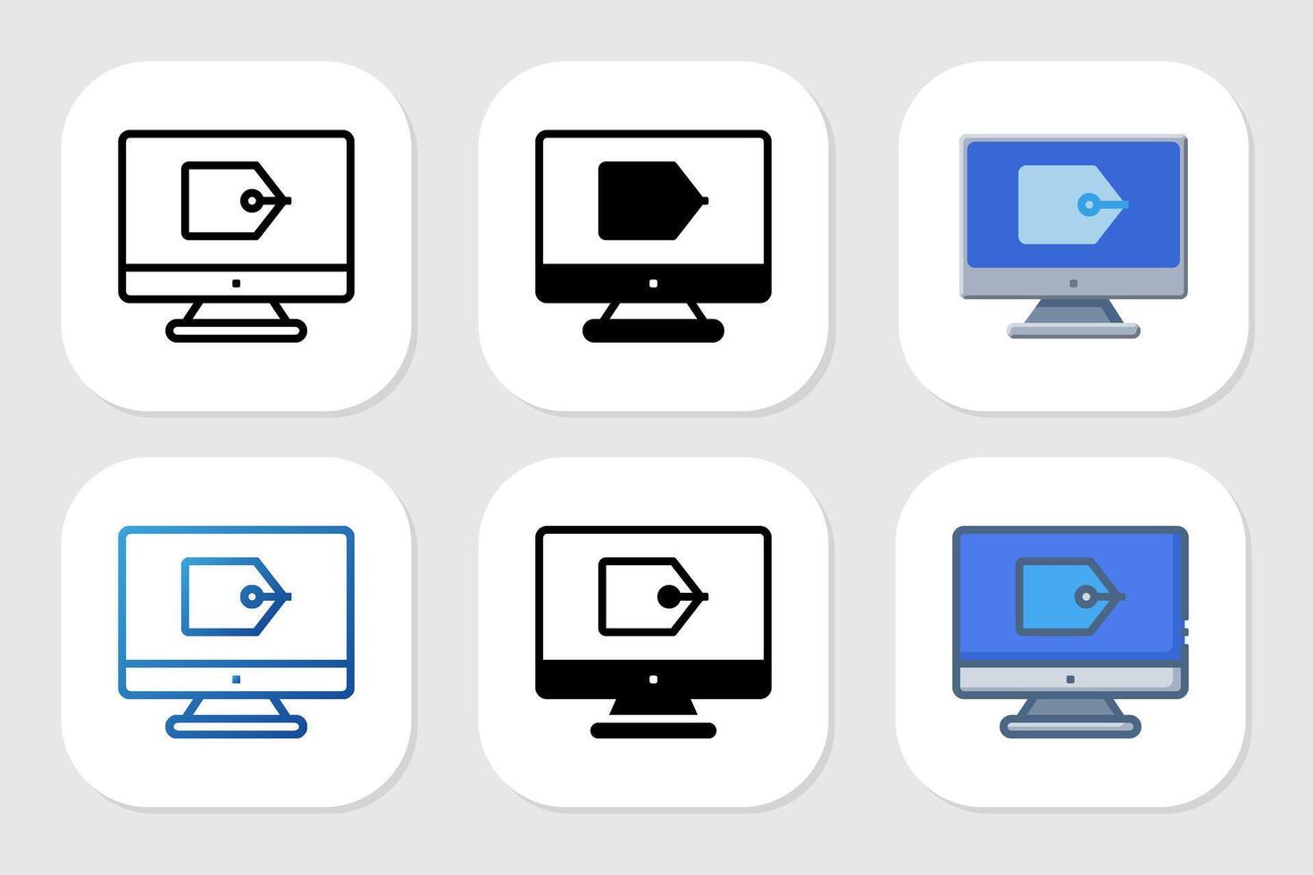 tag icons with various design styles vector