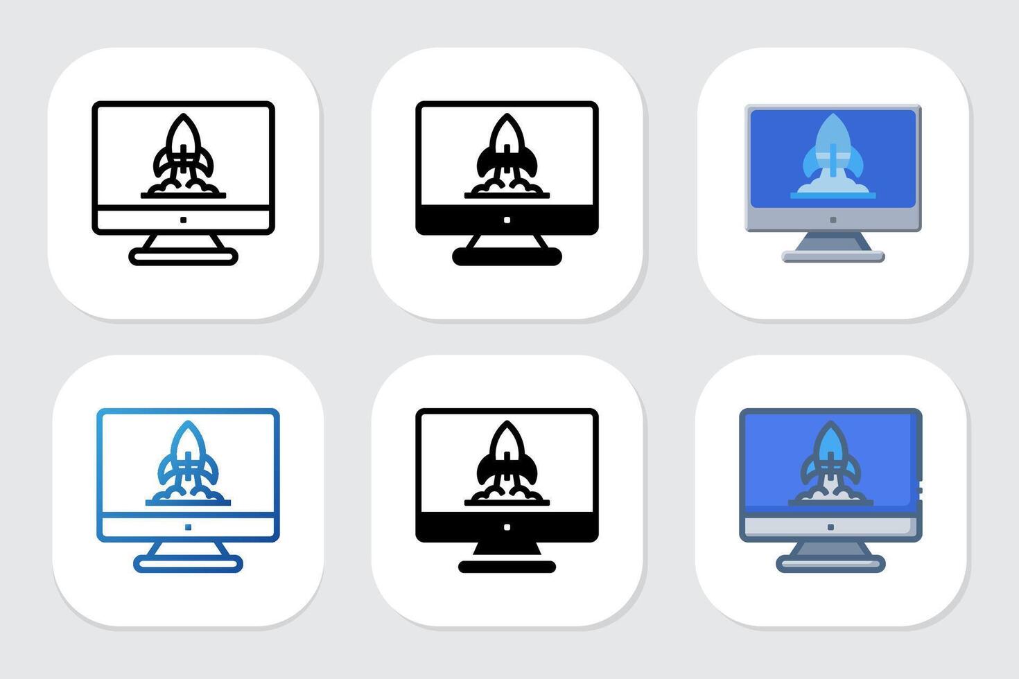 missile icons with various design styles vector