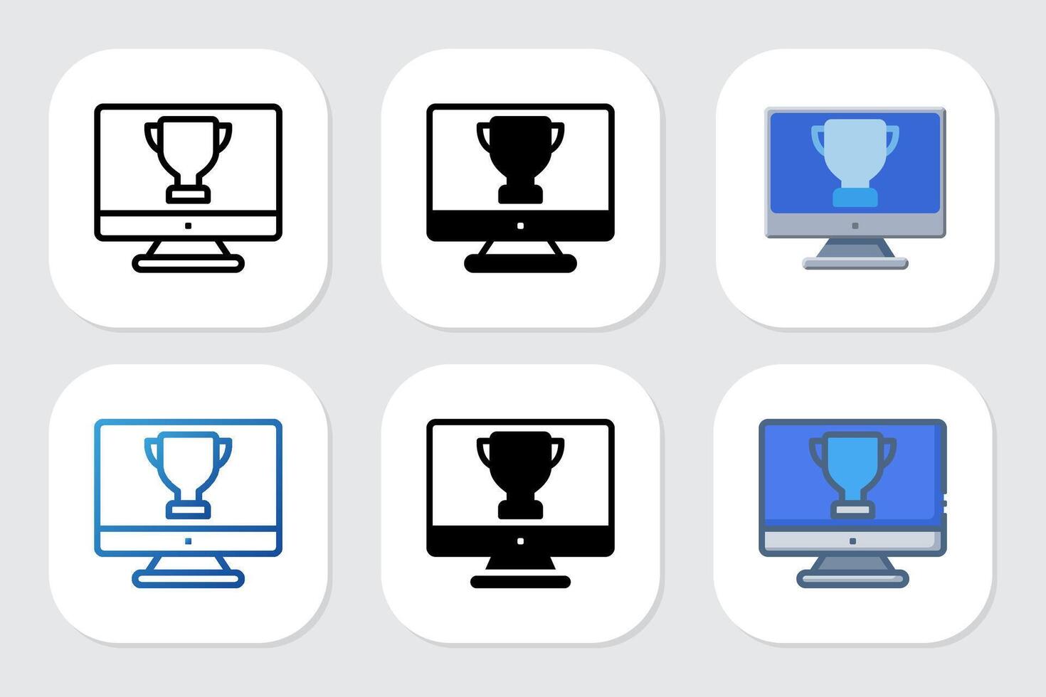 trophy icons with various design style vector