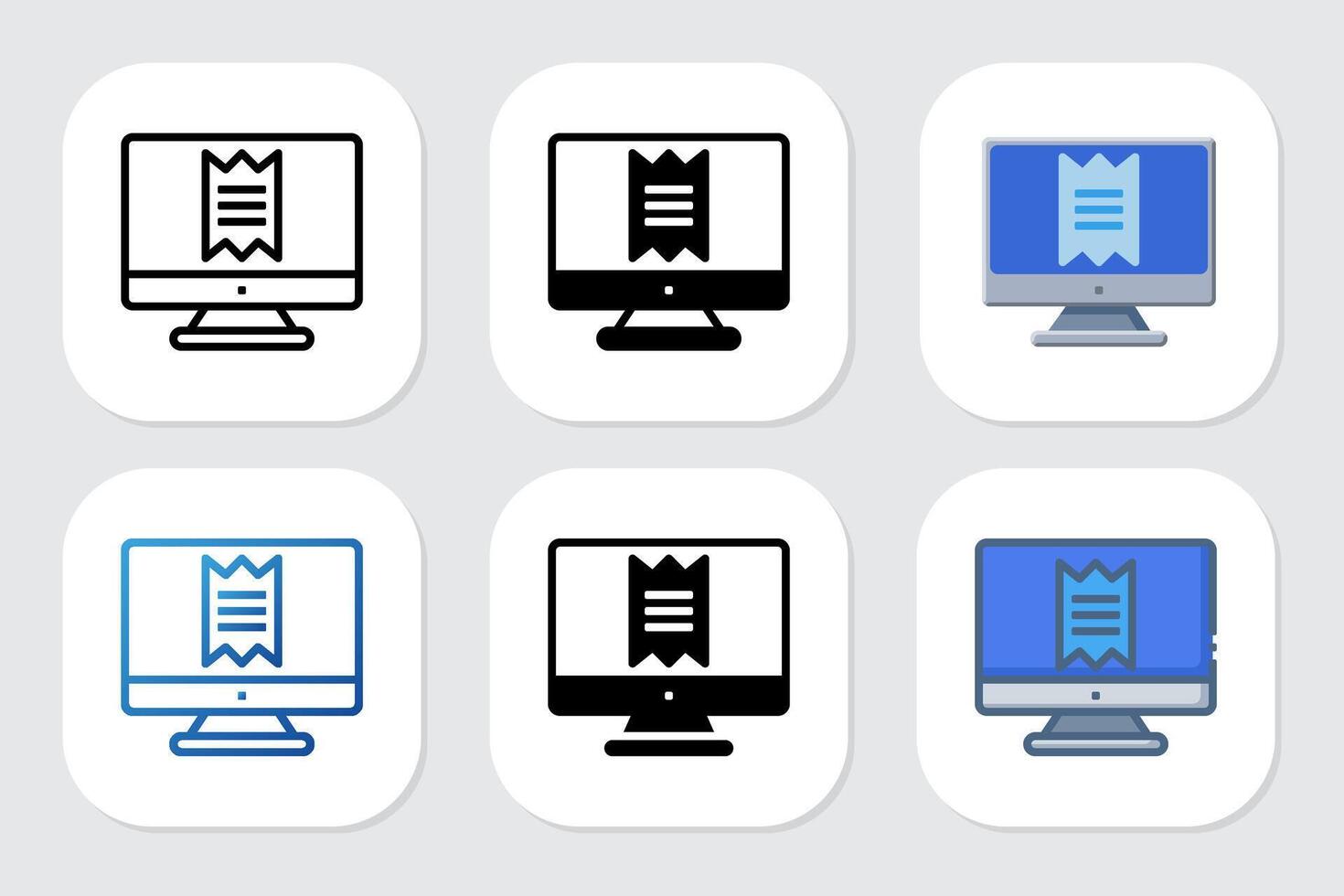 receipt icons with various design styles vector