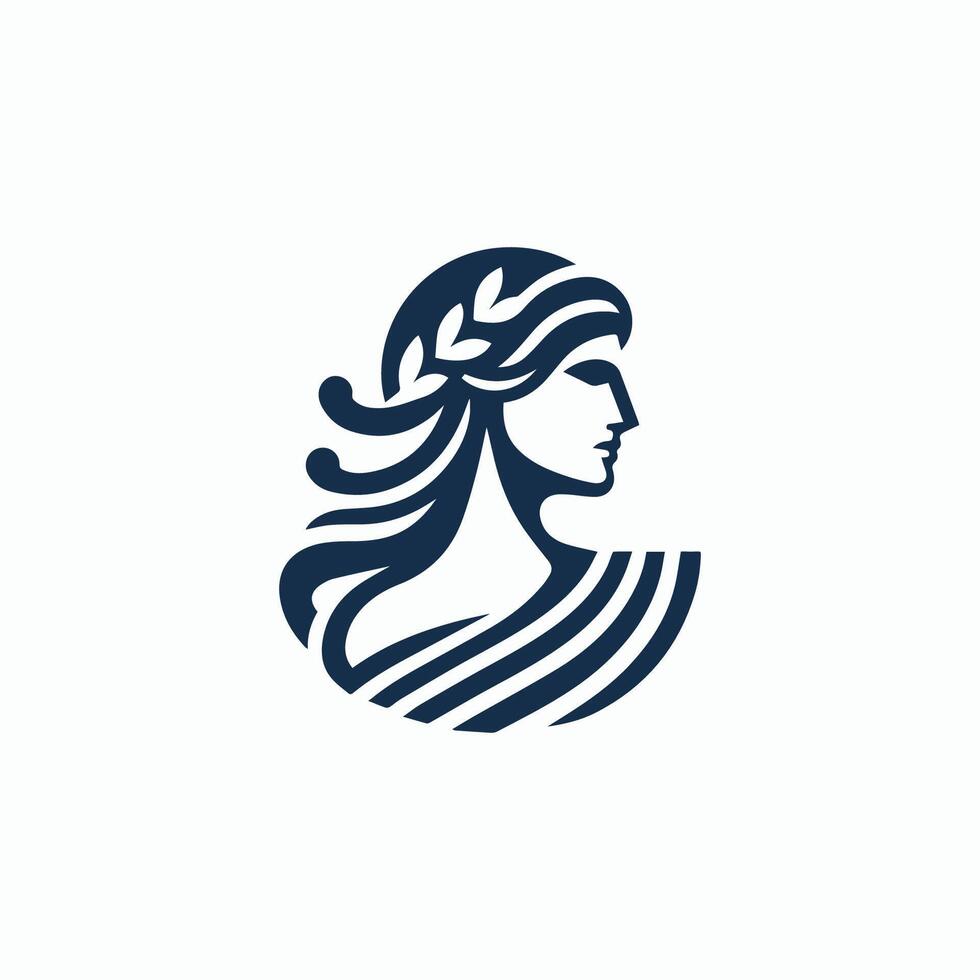 a woman's head with a long braid vector