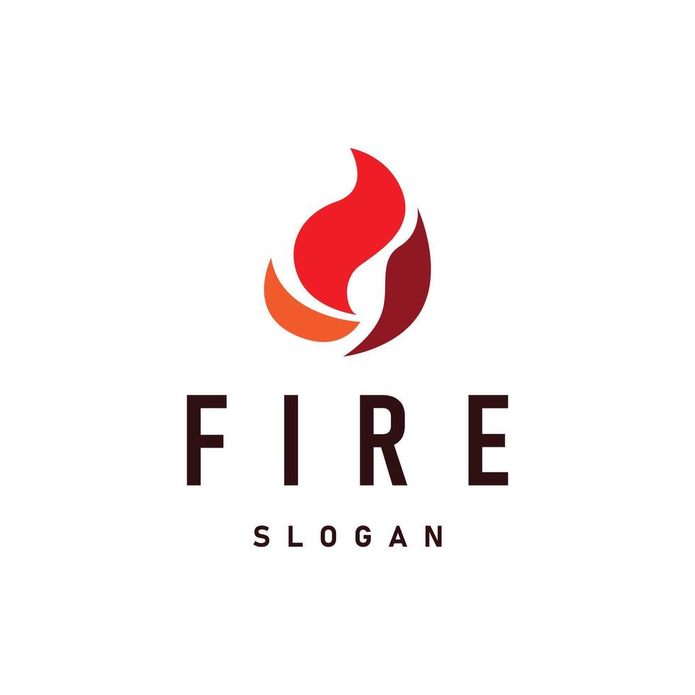 flame logo design minimalist template vector