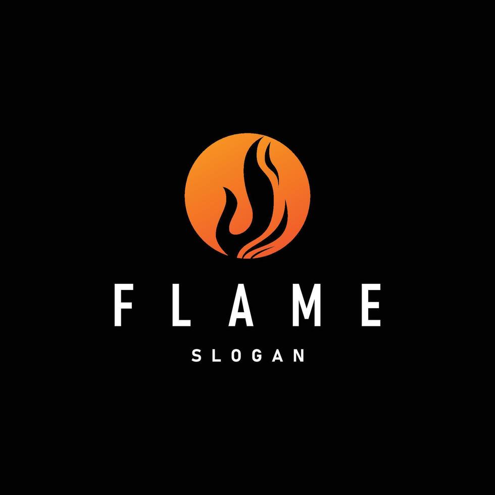 flame logo symbol design minimalist brand template vector