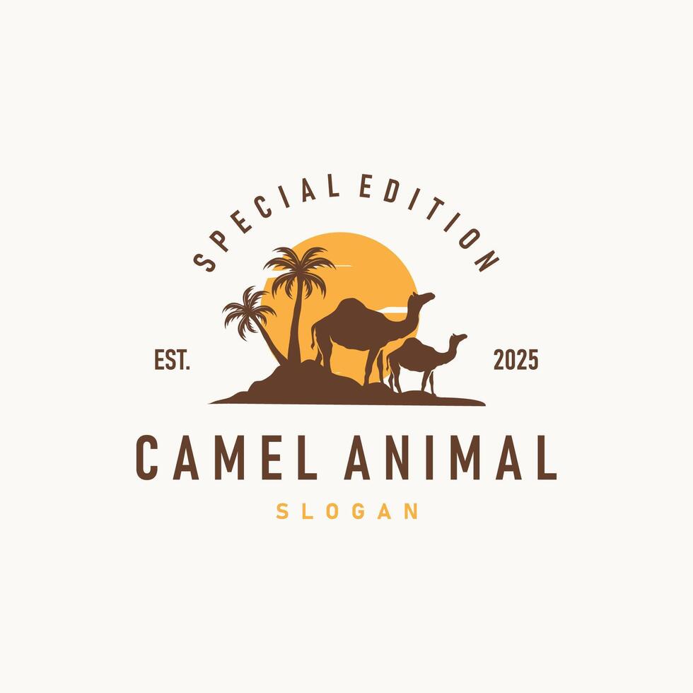camel logo simple template icon symbol vector