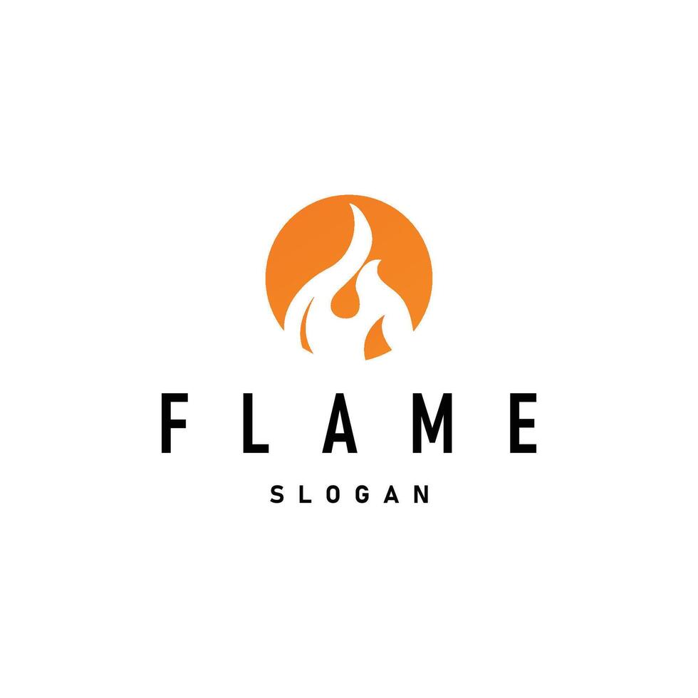 flame logo burning fire with minimalist concept vector