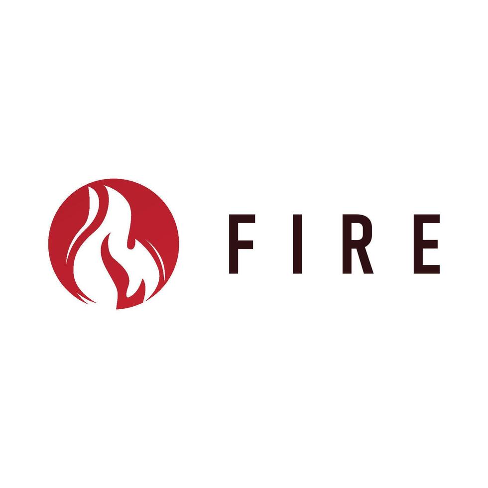 flame logo symbol fire with simple minimalist concept brand template vector