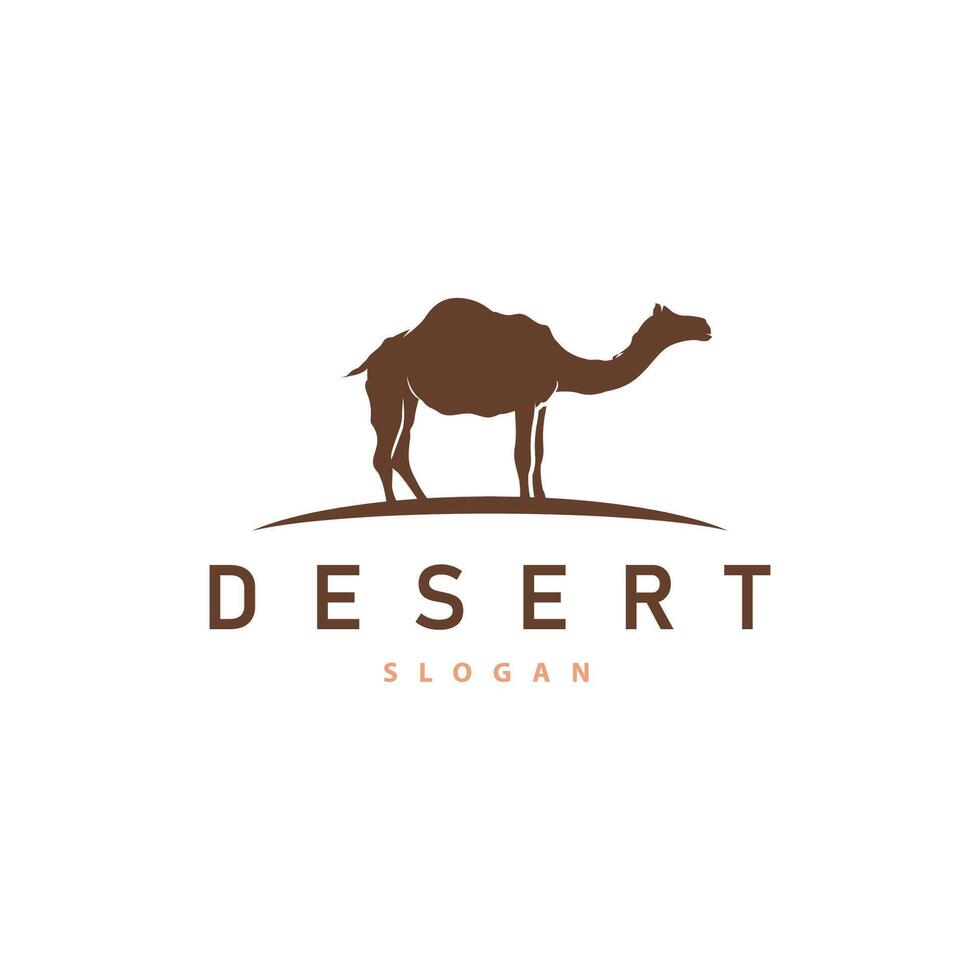 design camel logo desert animal template icon symbol vector