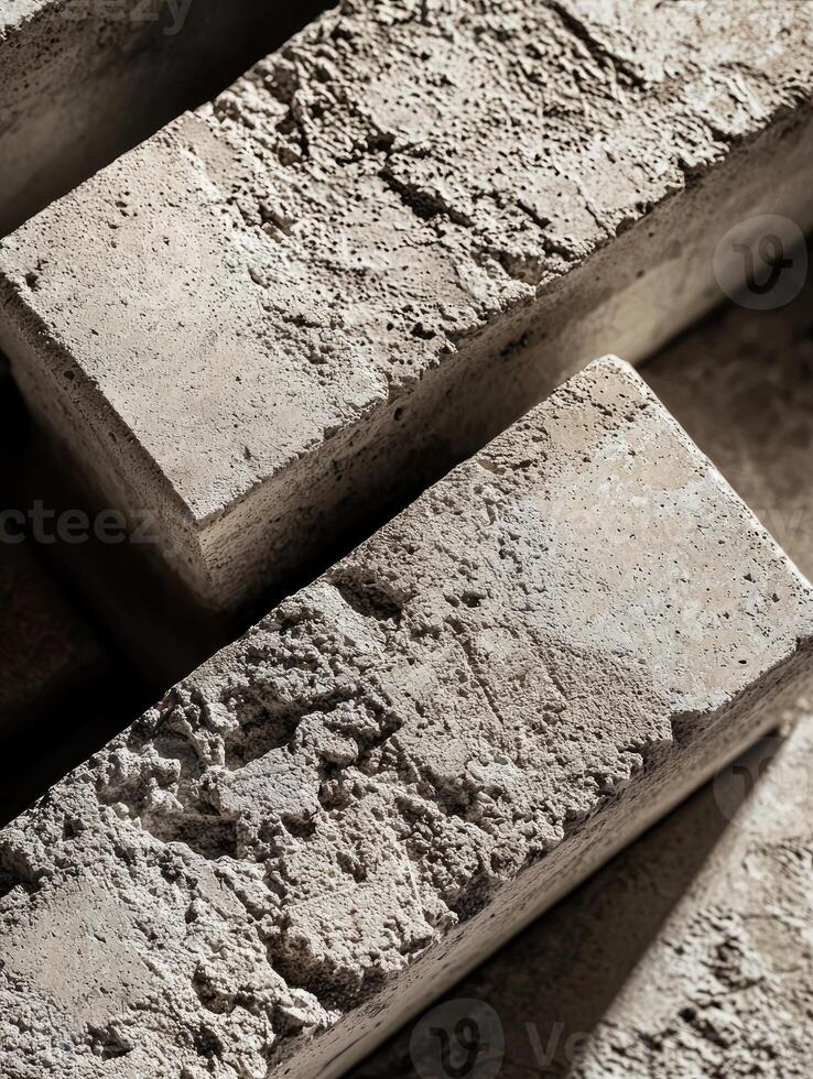Rough Textured Concrete Blocks Arranged Abstractly photo