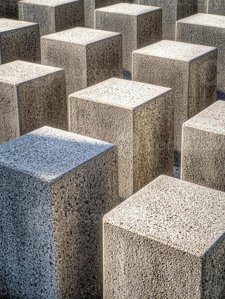 Concrete Cubes Geometric Abstract Pattern Design photo