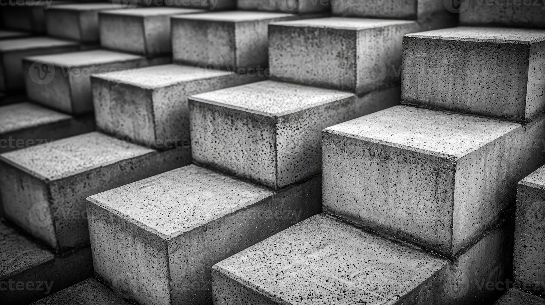 Concrete Blocks Forming Ascending Steps Pattern photo
