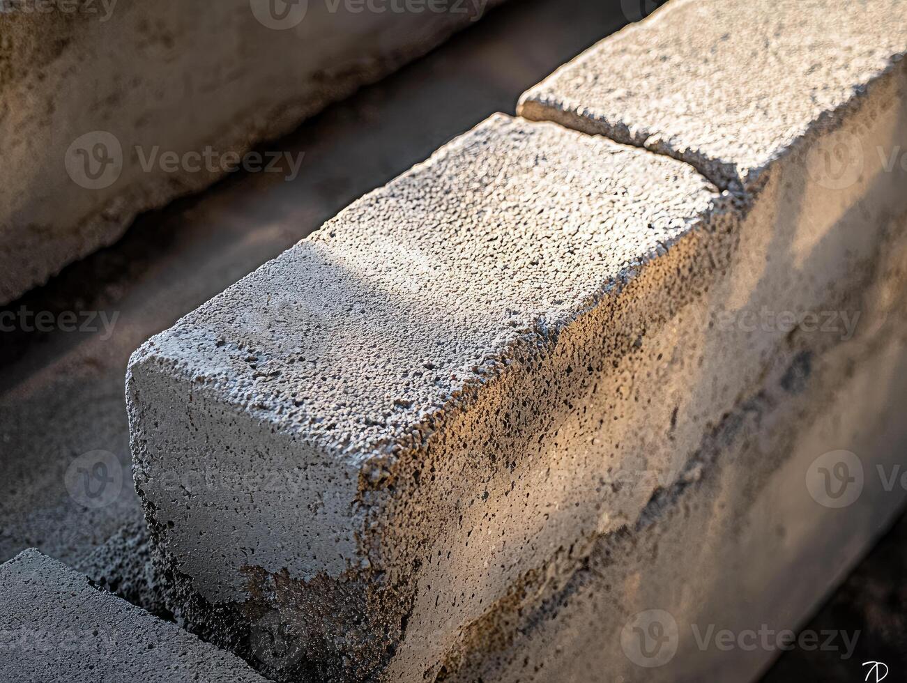 Concrete Blocks Forming a Wall Under Sunlight photo