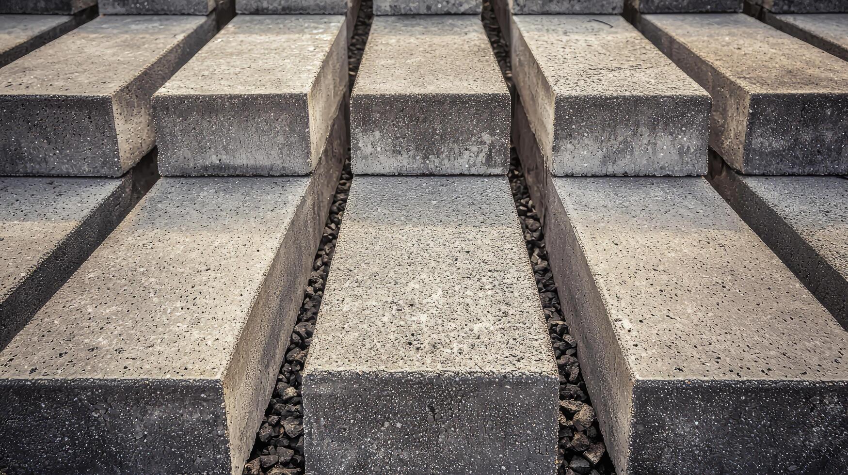 Concrete Blocks Arranged In Ascending Pattern photo