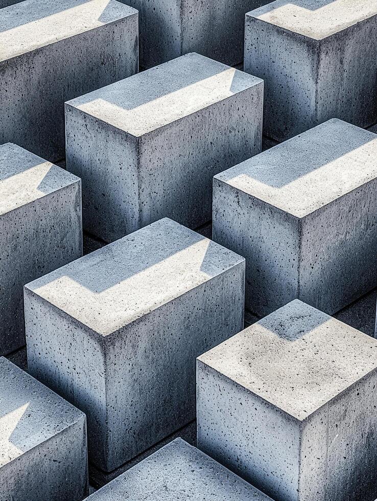 Concrete Blocks Form Abstract Geometric Pattern photo
