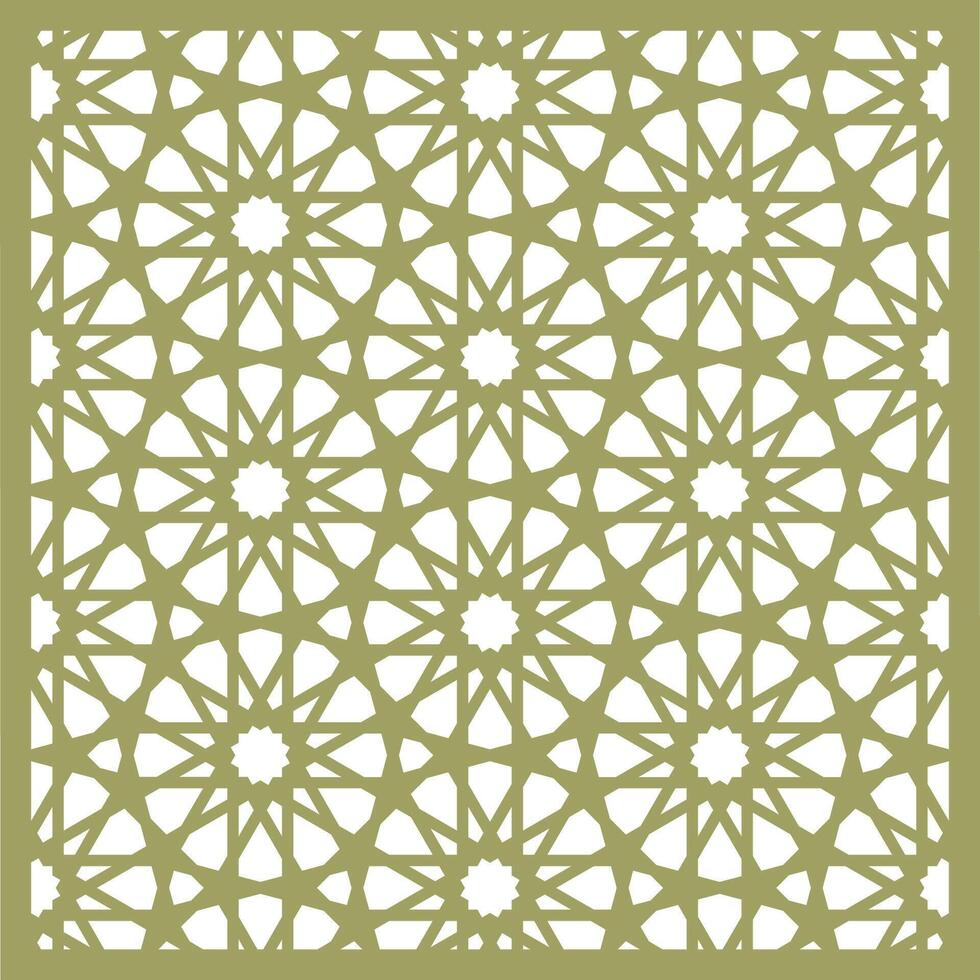 Arabic design grile. Template for laser cutting. Cnc router. Decorative Islamic girih panel with oriental geometric middle eastern pattern vector