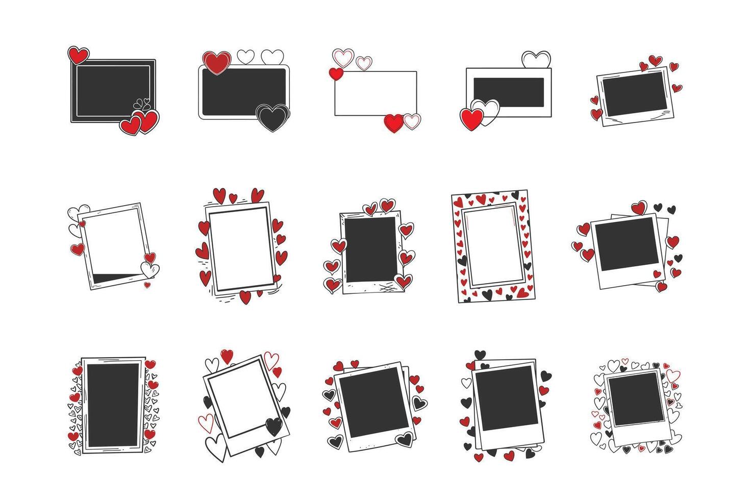 Romantic Valentine's Day Hand drawn frame collection vector