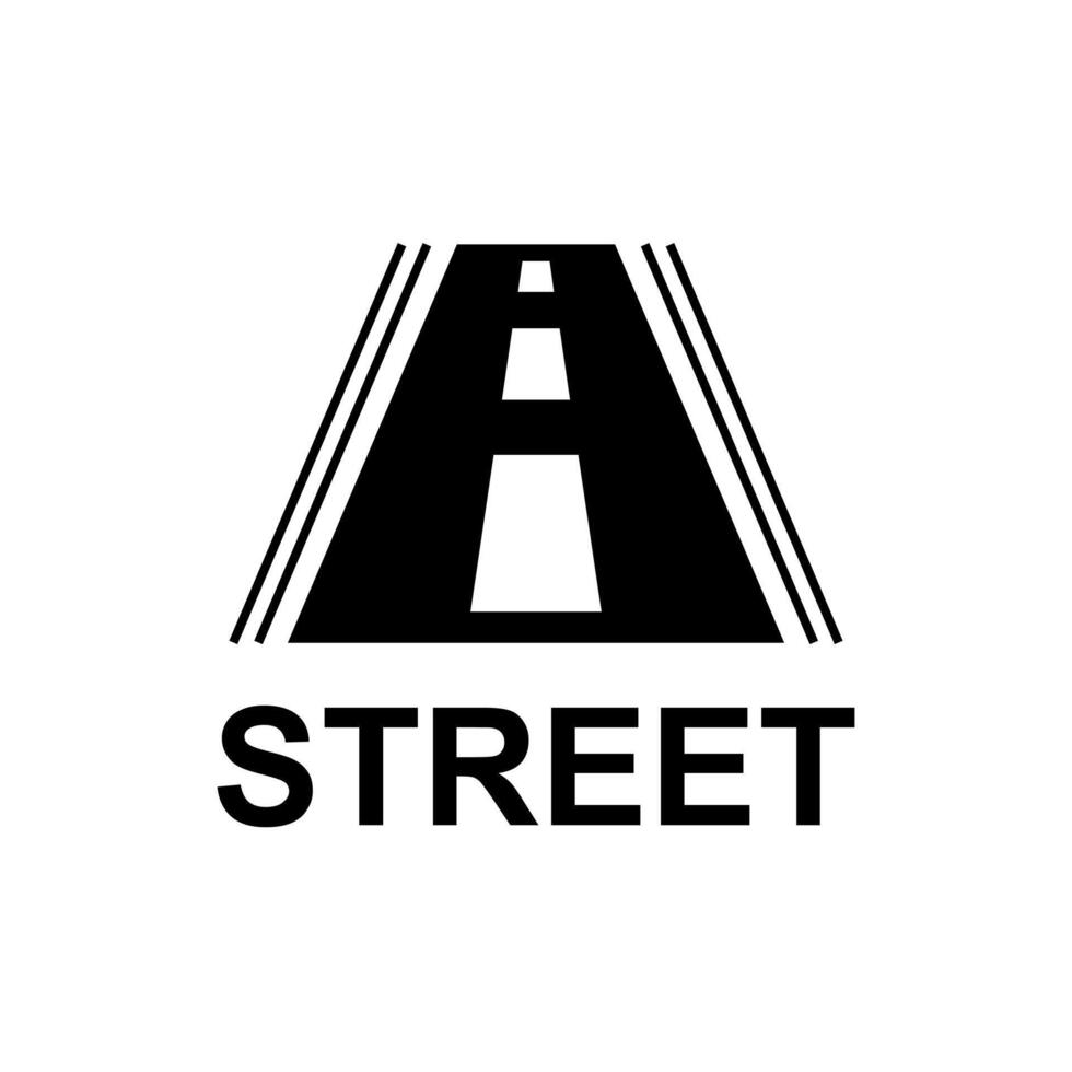black and white road logo or symbol vector
