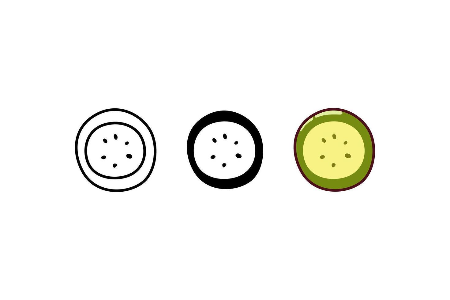 three style pickled cucumber icon vector