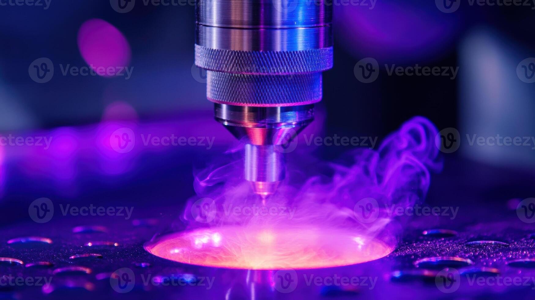 Closeup of a part being polished by a handheld rotary tool with fine dust flying and the intricate texture of the prototype coming into focus showcasing the finishing touches in produc photo