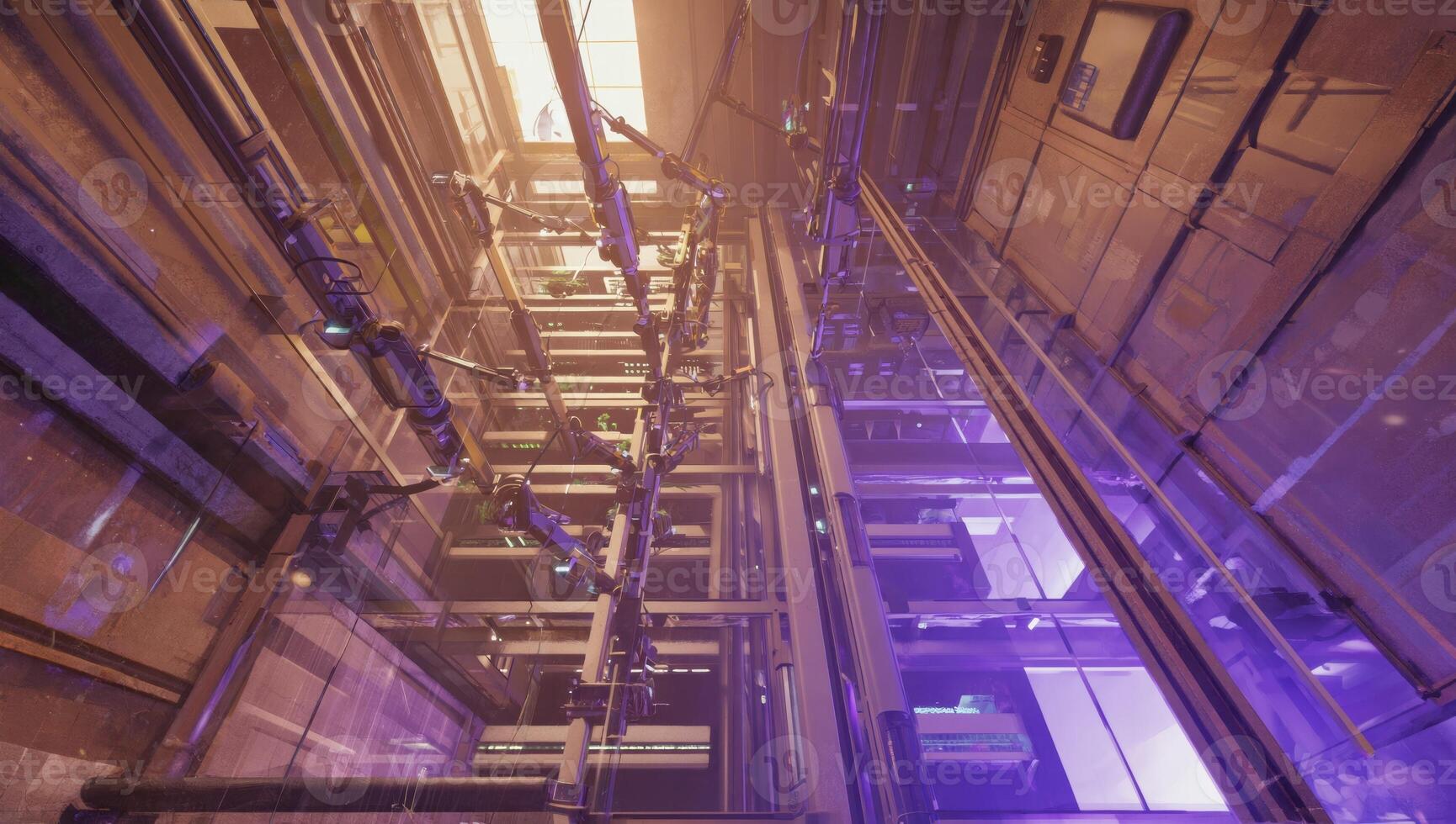 Robotic arms managing data center operations, ensuring seamless connectivity and efficiency photo