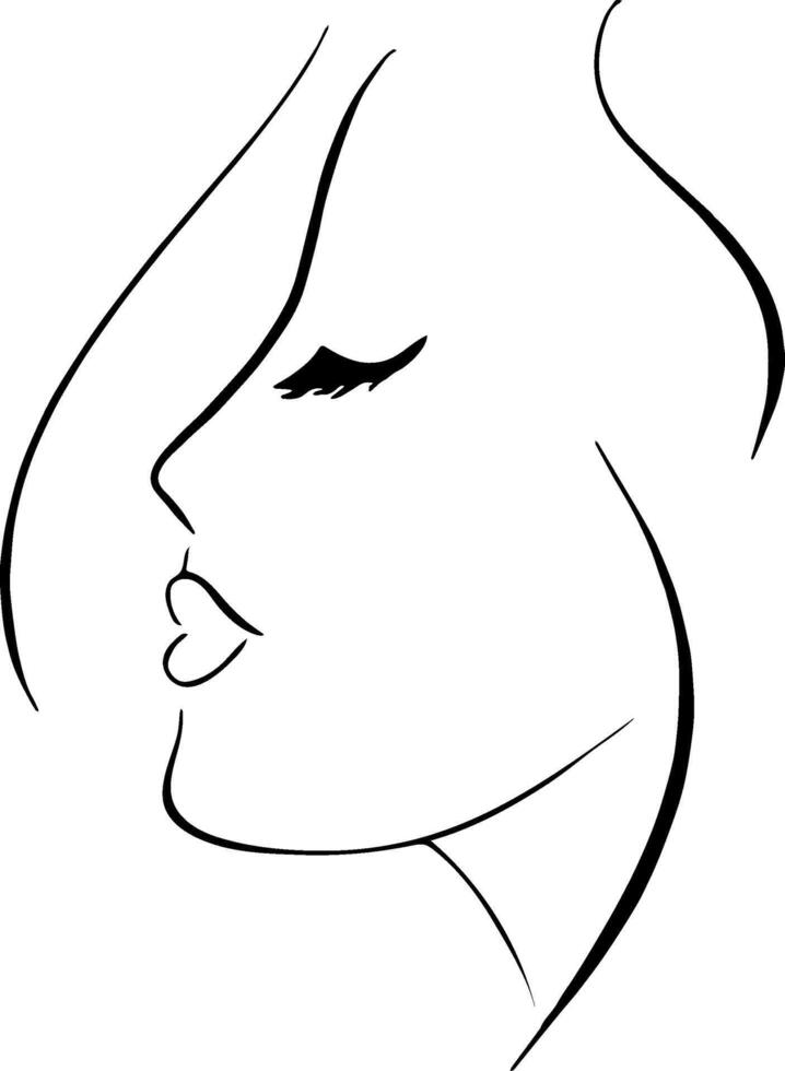 Woman face outline vector