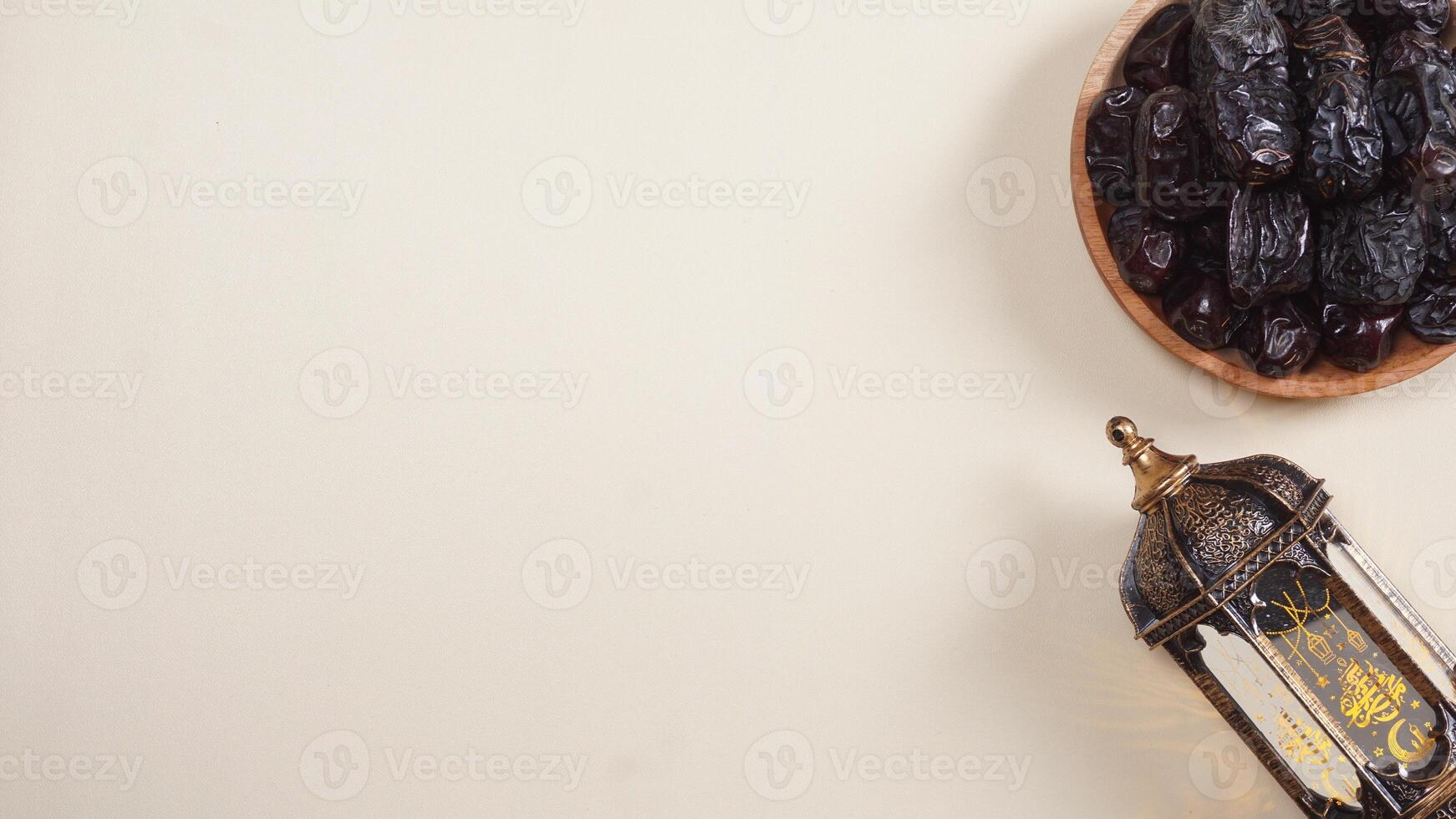 A Plate of Dates and A With Copy Space Area photo