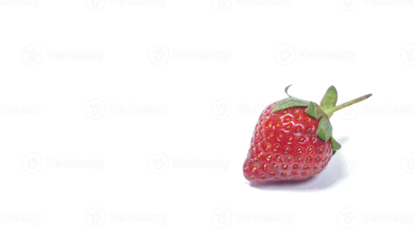 Single Delicious Strawberry on White Background photo