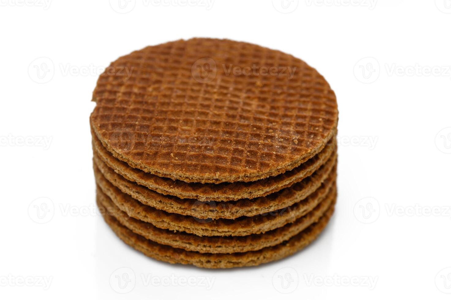 Deliciously stacked caramel waffles inviting sweet indulgence at your favorite snack time photo