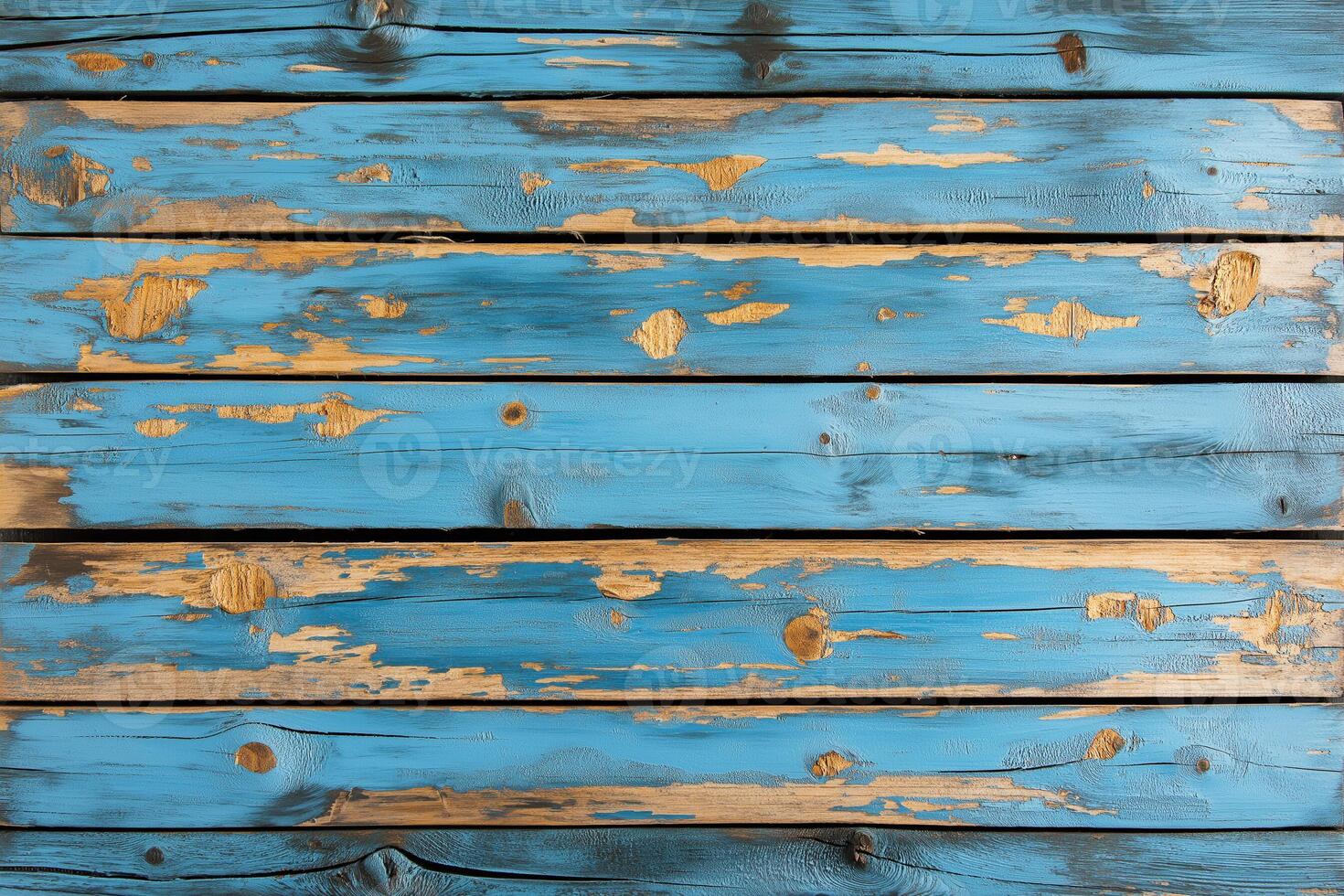Bright blue weathered wooden planks create a rustic backdrop in a sunlit room. photo