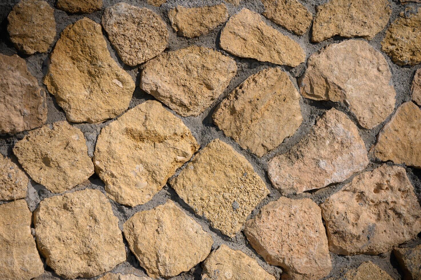Discovering the beauty of rustic stone walls in a sunlit courtyard photo