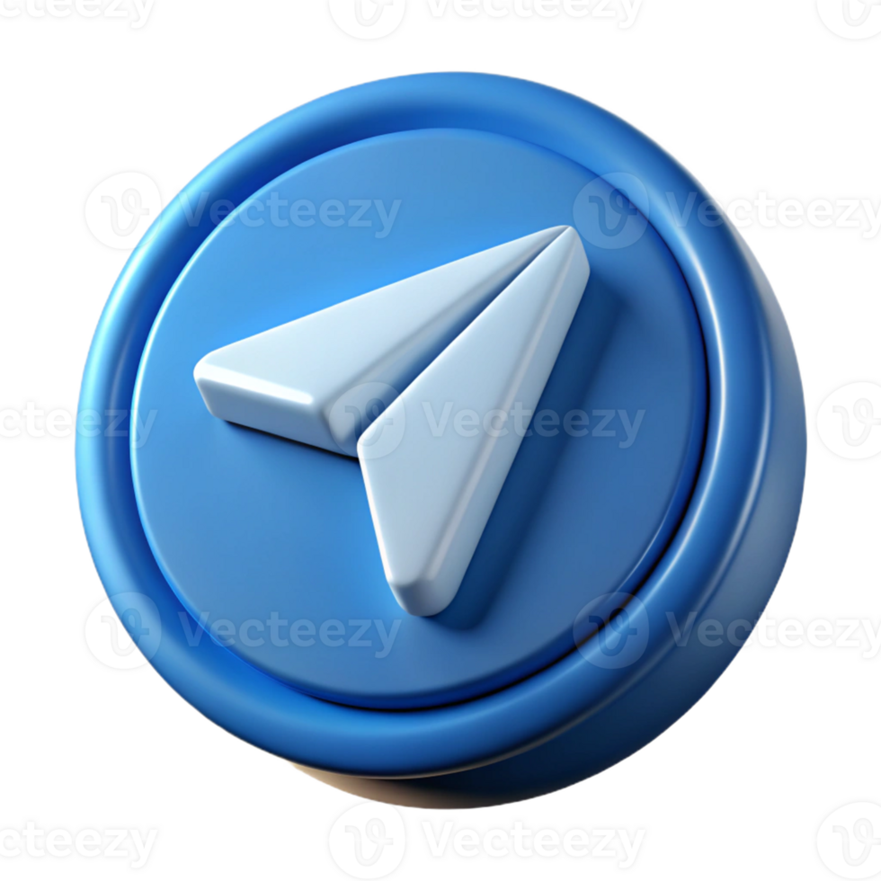 A blue button with a white paper plane on it png