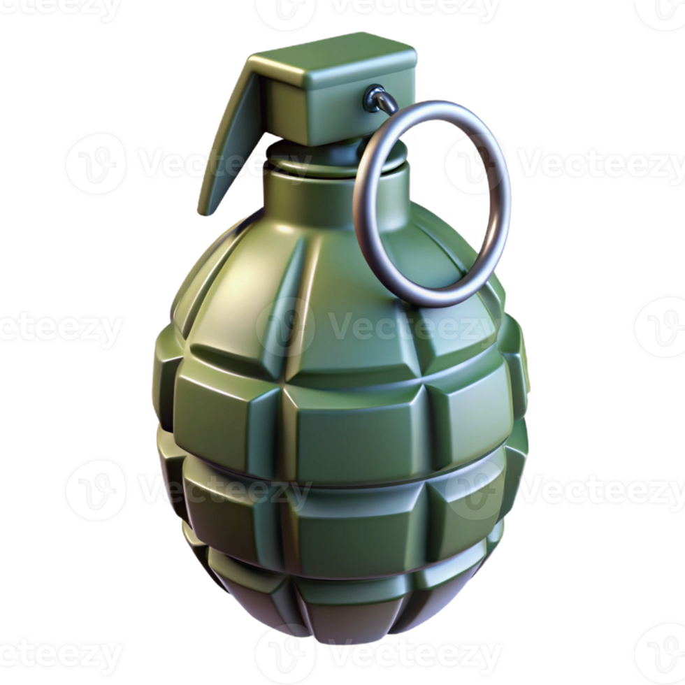 A green grenade with a key ring on it png