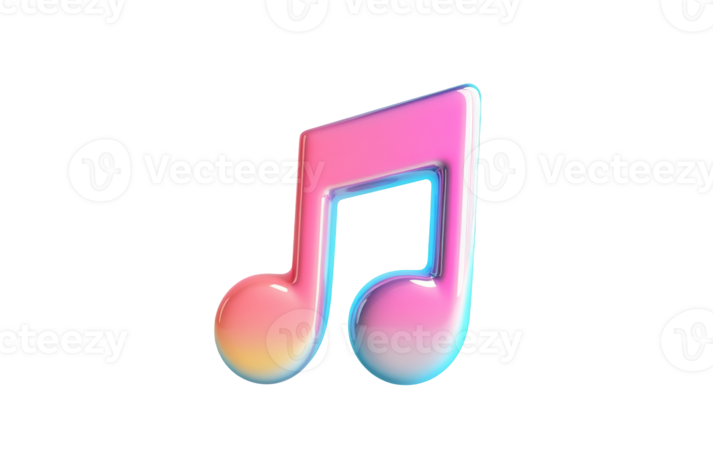 An image of a music note with a rainbow colored background png